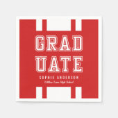 Serviette En Papier Couleur de fond modifiable Diplômé Varsity (Devant)