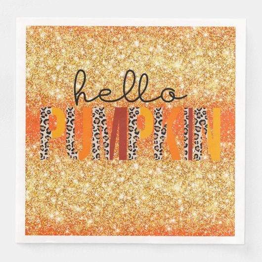 Serviette En Papier Couleur de la Personnaliser d'automne du Citrouill (Devant)