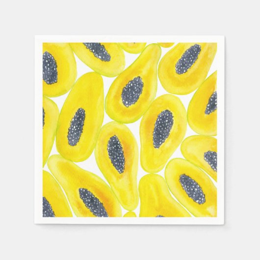 Serviette En Papier Couleur de Papaya (Devant)