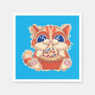 Serviette En Papier Couleur de pizza pour manger des chats