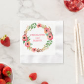 SERVIETTE EN PAPIER COULEUR D'EAU CUISINE FLORALE (En situation)