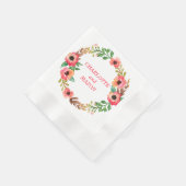 SERVIETTE EN PAPIER COULEUR D'EAU CUISINE FLORALE (Coin)
