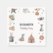 Serviette En Papier Couleur d'eau douce Animaux Cirque Anniversaire de (Devant)