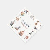 Serviette En Papier Couleur d'eau douce Animaux Cirque Anniversaire de (Coin)