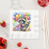 Serviette En Papier Couleur d'eau douce Raccoon de dessin (En situation)