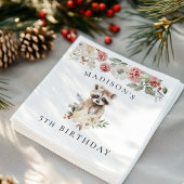 Serviette En Papier Couleur d'eau douce Raccoon fête d'anniversaire