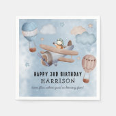 Serviette En Papier Couleur d'eau mignonne avion Boy fête d'anniversai (Devant)