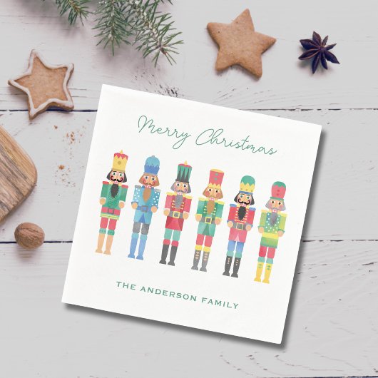 SERVIETTE EN PAPIER COULEUR D'EAU NOËL NUTCRACKERS