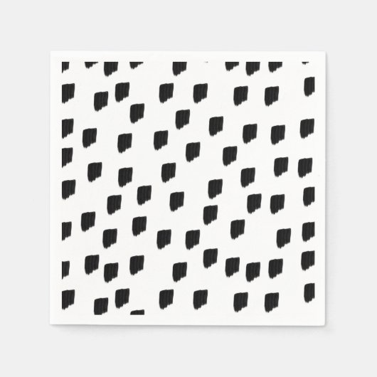 Serviette En Papier Couleur d'eau noir et blanc (Devant)