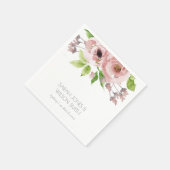 SERVIETTE EN PAPIER COULEUR D'EAU ROMANTIQUE ROSE DOUCE FLORALE (Coin)