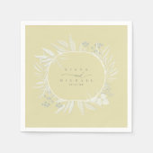 Serviette En Papier Couleur Eucalyptus Tones Wreath Jaune ID901 (Devant)