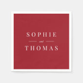 Serviette En Papier Couleur modifiable Mariage classique moderne (Devant)