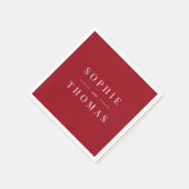 Serviette En Papier Couleur modifiable Mariage classique moderne (Coin)