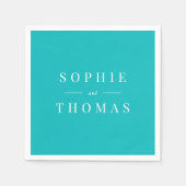 Serviette En Papier Couleur modifiable Mariage classique moderne (Devant)