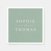 Serviette En Papier Couleur modifiable Mariage classique moderne (Devant)