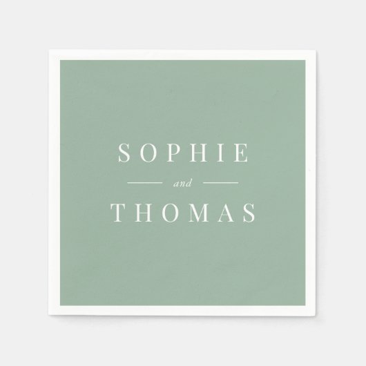 Serviette En Papier Couleur modifiable Mariage classique moderne (Devant)