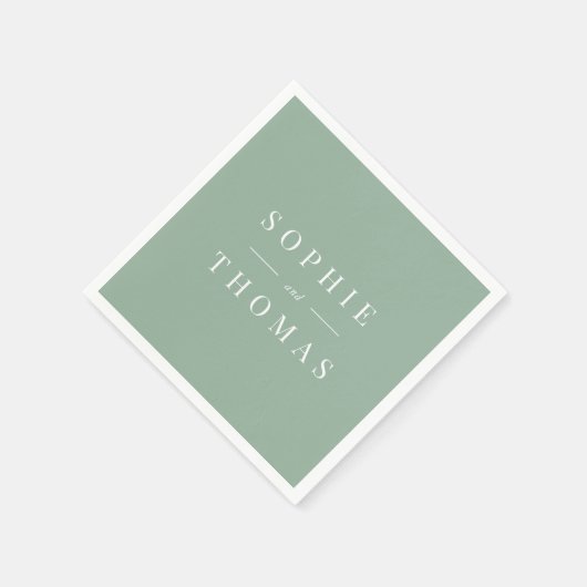 Serviette En Papier Couleur modifiable Mariage classique moderne (Coin)