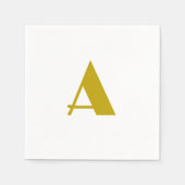 Serviette En Papier Couleur or Personnalisé Monogramme Lettre initiale (Devant)
