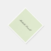 Serviette En Papier Couleur Pastel Clair Moderne Script Tendance (Coin)