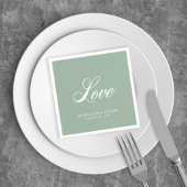 Serviette En Papier Couleur personnalisée Elegant Cursive Love Mariage