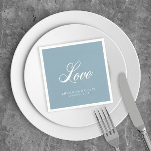 Serviette En Papier Couleur personnalisée Élégante Cursive Love Mariag