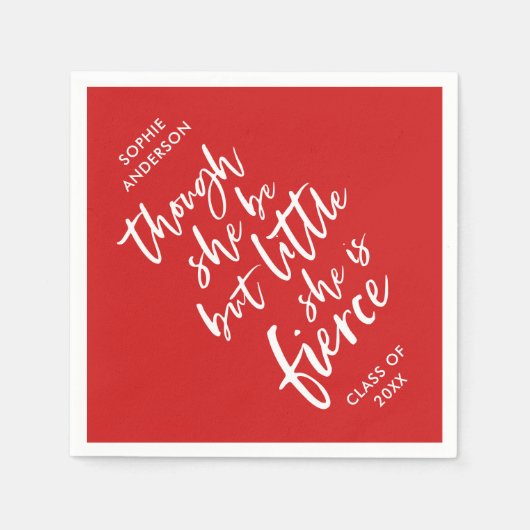 Serviette En Papier Couleur Personnalisée Script Petit Mais Fierce Sha (Devant)