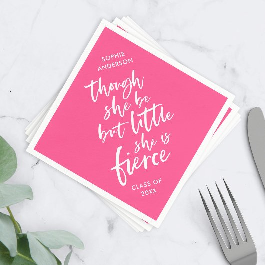 Serviette En Papier Couleur Personnalisée Script Petit Mais Fierce Sha