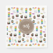 Serviette En Papier Couleur Rainbow Cake Sprinkles Anniversaire (Devant)