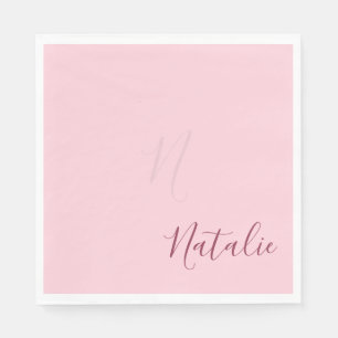 Serviette En Papier Couleur rose pastel - élégante personnalisée