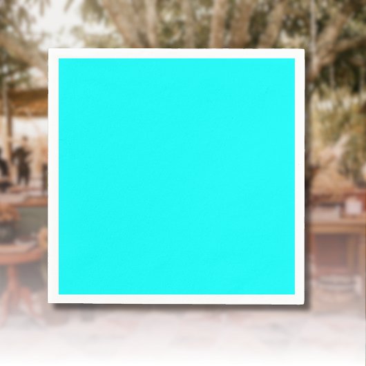 Serviette En Papier Couleur solide bleu néon | Classique