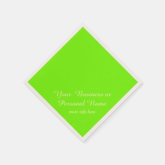 Serviette En Papier couleur solide fluorescente verte (Coin)