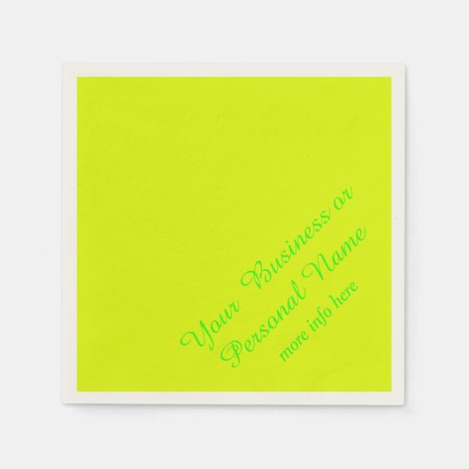 Serviette En Papier couleur solide jaune néon (Devant)