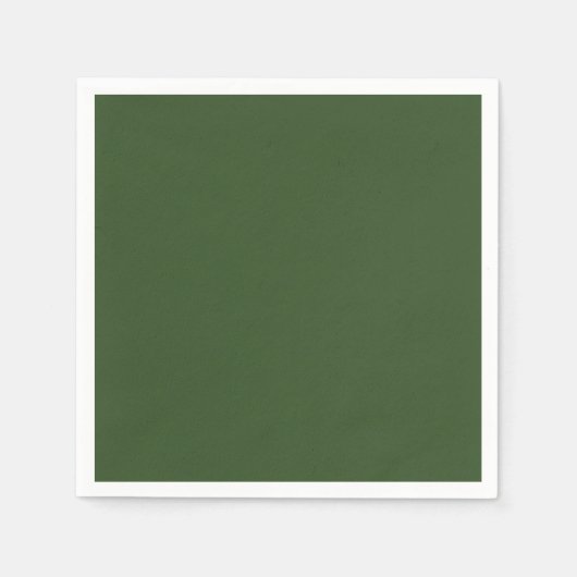 Serviette En Papier Couleur solide verte de mousse foncée (Devant)