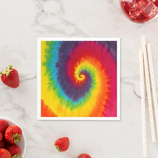 Serviette En Papier Couleur Super Cool Rainbow Swirl Tie (En situation)