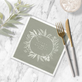 Serviette En Papier Couleur Tons Eucalyptus Mariage Wreath Grn ID901