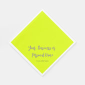Serviette En Papier couleur unie jaune néon -personnalisée (Coin)