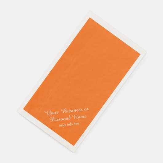 Serviette En Papier couleur unie néon orange -personnalisées (Coin)