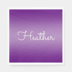 Serviette En Papier Couleur Violet Pourpre Modifiable & Écriture Blanc