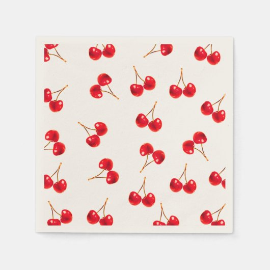 Serviette En Papier couleur vive cerise motif (Devant)
