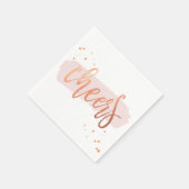 Serviette En Papier COULEURS À LA MAIN SCRIPT type cuivre bleu rose (Coin)