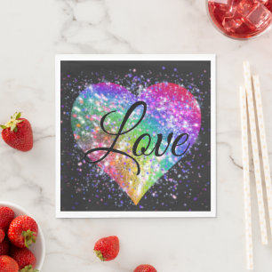 Serviette En Papier Couleurs arc-en-ciel déclencher parties scintillan
