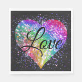 Serviette En Papier Couleurs arc-en-ciel déclencher parties scintillan (Devant)