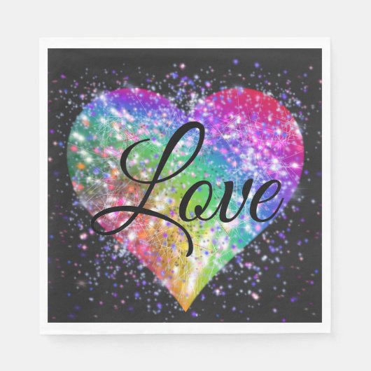 Serviette En Papier Couleurs arc-en-ciel déclencher parties scintillan (Devant)