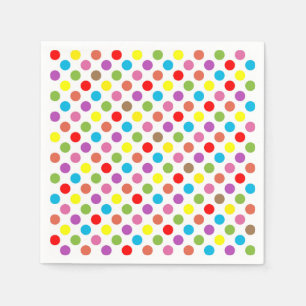 Serviette En Papier Couleurs arc-en-ciel motif pois