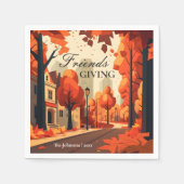 Serviette En Papier Couleurs automnales Art Friendsgiving (Devant)