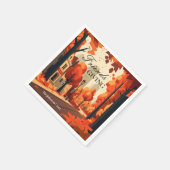 Serviette En Papier Couleurs automnales Art Friendsgiving (Coin)