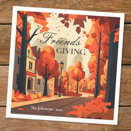 Serviette En Papier Couleurs automnales Art Friendsgiving
