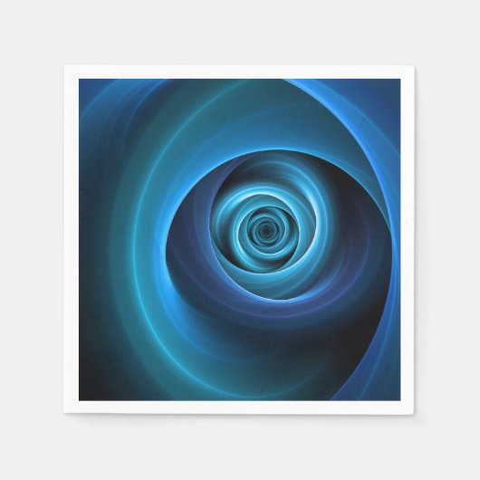 Serviette En Papier Couleurs bleu spirale 3D Art Abstrait fractal mode (Devant)