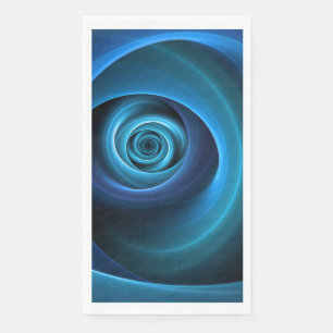Serviette En Papier Couleurs bleu spirale 3D Art Abstrait fractal mode