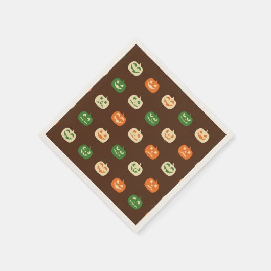 Serviette En Papier Couleurs d'automne Motif Citrouille Halloween (Coin)